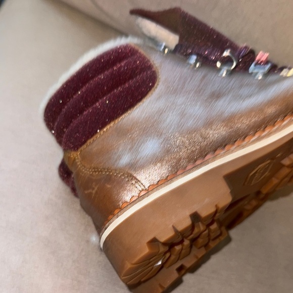 Women's Ankle Boots in Burgundy and Brown - Picture 8 of 14